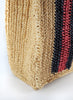 AIRO TOTE - Medium striped raffia tote in natural, navy and coral - detail 2
