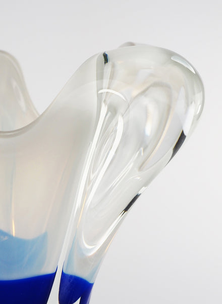 Bohemia Glass Vase - Blue, Green and White - detail 1