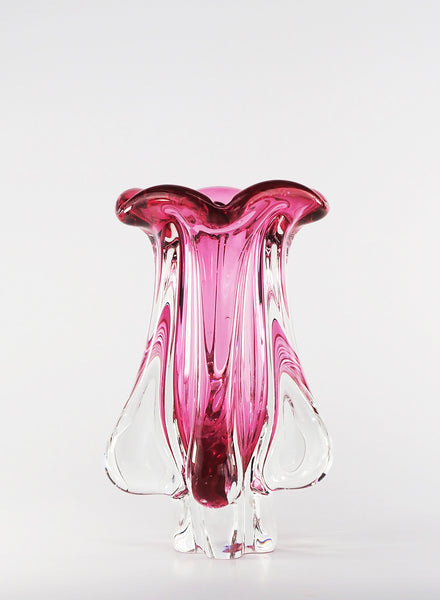 Bohemia Tulip Glass Vase - Pink - front