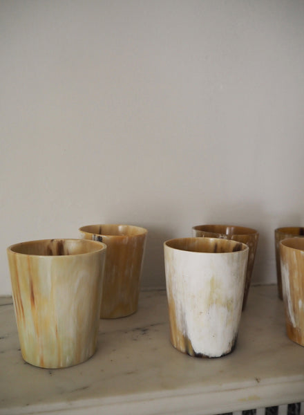 Set of 6 Neutral Horn Tumblers - front 1