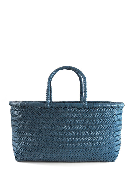 DRAGON DIFFUSION - Large Steel Blue Triple Jump Basket Bag - Front