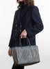 JANE CARR - DRAGON DIFFUSION - Navy and Ecru Big Bali Basket Bag - model 1