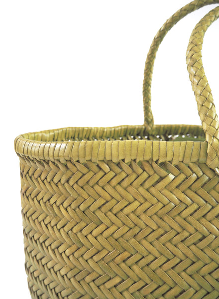 DRAGON DIFFUSION - Large Bamboo Green Triple Jump Basket Bag - Detail 1