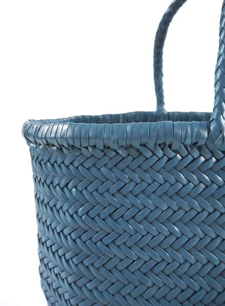 DRAGON DIFFUSION - Large Steel Blue Triple Jump Basket Bag - Detail 1