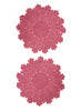 SET OF 2 FLEUR PLACEMATS - Pair of large, hand-woven raffia placemats in pink - 2