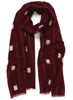 THE IKAT SCARF - Dark red two tone pure cashmere woven scarf - tied