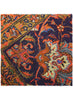 THE CARPET SQUARE - Navy and orange printed modal cashmere scarf - flat