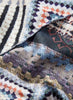 JANE CARR - THE CROCHET SQUARE - Blue multicolour printed silk twill scarf - detail