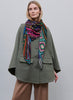 JANE CARR - THE CROCHET SQUARE - Bright multicolour printed modal and cashmere scarf - model 2