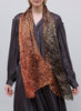 JANE CARR - THE OPERA SCARF - Tonal brown printed silk voile scarf - model 2