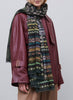 JANE CARR - THE PIPER WRAP - Green and brown printed modal and cashmere scarf - model 2