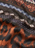 JANE CARR - THE PIPER WRAP - Dark blue and brown multicolour printed modal and cashmere scarf - detail