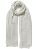JANE CARR, THE TILE SCARF - White and ivory checked cashmere scarf with silver Lurex - tied