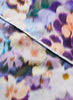 THE JARDINIER FOULARD - Blue and purple multicolour printed silk twill scarf - detail