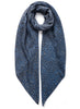THE LEOPARD SQUARE - Blue and grey ombré printed modal and cashmere scarf - tied