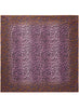 THE MEDINA SQUARE - Purple multicolour printed silk twill scarf - flat