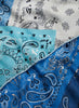 THE HANKIE SQUARE - Blue and white printed modal and cashmere scarf - detail