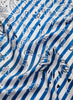 THE BRETON NECKERCHIEF - Blue and off white printed silk twill scarf - detail