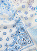 THE HANKIE NECKERCHIEF - White and blue printed cotton and silk scarf - detail