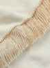 THE CABANA - White and neutral fringed cashmere and linen triangle scarf - detail