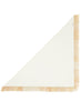 THE CABANA - White and neutral fringed cashmere and linen triangle scarf - flat