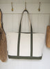 THE CAPE COD TOTE - Large Bespoke Zipped Cotton Canvas Tote - Olive - 5
