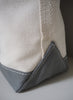 THE SAG HARBOR TOTE - Medium Bespoke Zipped Cotton Canvas Tote - Natural and Grey - 4