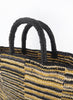 MALINA BAG - Medium striped raffia tote in black, natural, grey and primrose - detail 4