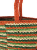 MALINA BAG - Medium striped raffia tote in orange, leaf, apple and natural - detail 2