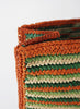 MALINA BAG - Medium striped raffia tote in orange, leaf, apple and natural - detail 3