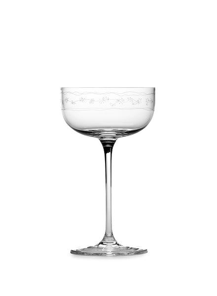 SET OF FOUR CHAMPAGNE COUPES - From the Midnight Flowers collection