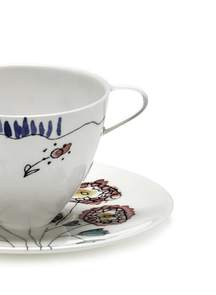 SET OF TWO ESPRESSO CUPS AND SAUCERS BY MARNI - From the Midnight Flowers collection