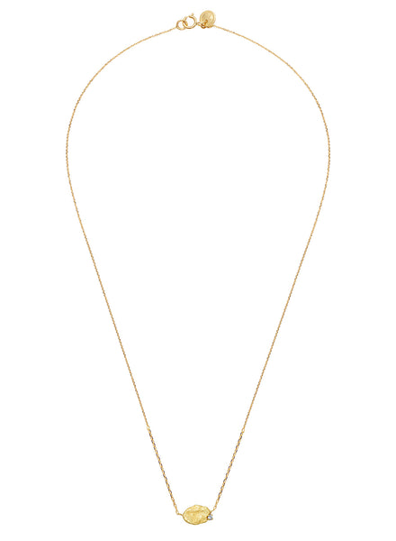 Moonscape Diamond Gold Necklace - flat