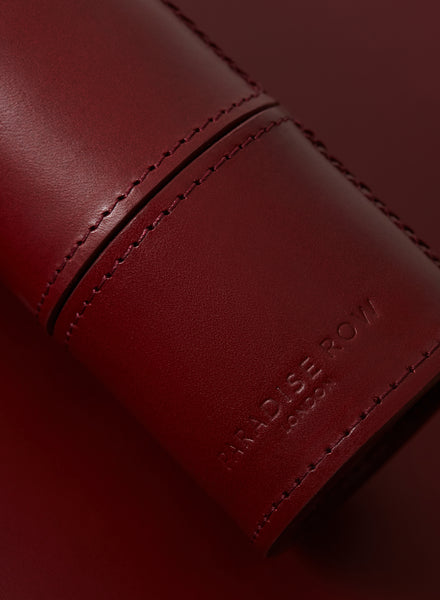PARADISE ROW Oxblood Red Leather Pencil Case - detail 1