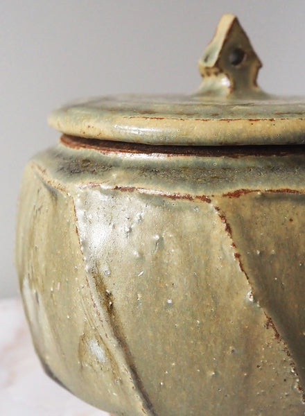 Faceted Tea Jar with Hornbeam Ash Glaze - 2