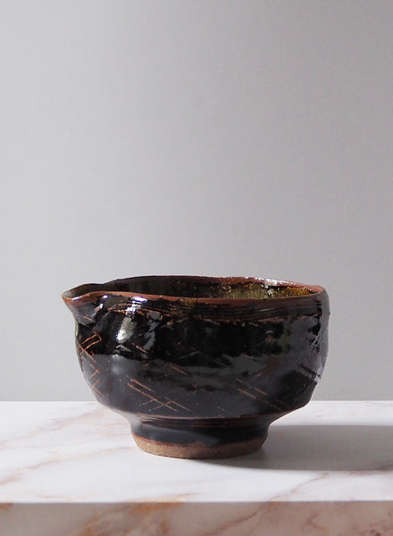 Paddled Pouring Bowl with Nuka Glaze - 1