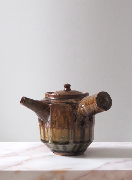 Faceted Tea Pot with Temmoku Glaze - 1