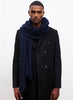 JANE CARR, THE LUXE - Navy oversized cashmere knit wrap - model 2