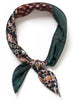 THE BOUCLÉ PETIT FOULARD - Green multicolour printed silk twill scarf