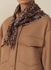 THE CUB NECKERCHIEF - Taupe grey printed modal and cashmere scarf