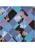 The Paradise Square, dark blue printed modal cashmere-blend scarf – flat