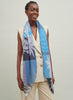 The Paradise Square, dark blue printed modal cashmere-blend scarf – model 2