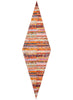 The Anagram Necker, orange and blush multicolour printed silk twill scarf - flat