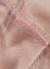 The Lattice Square, pink cashmere scarf with metallic check – detail