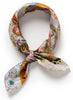 THE ANAGRAM PETIT FOULARD - Pastel and tan multicolour printed silk twill scarf