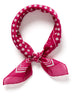 The Frutti Neckerchief, bright pink printed cotton silk-blend scarf – tied