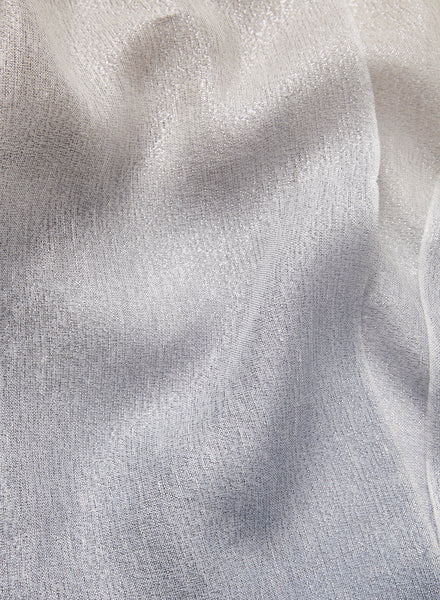 The Long Kaftan, sky blue and neutral ombré cashmere, linen and Lurex kaftan – detail