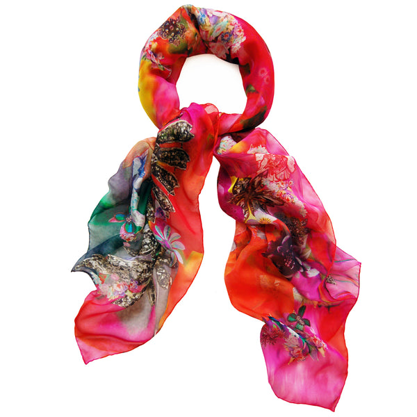 JANE CARR X HARRODS, THE GARDEN SQUARE- Exclusive printed silk chiffon scarf