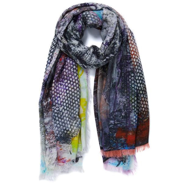 JANE CARR X JACK WHITTEN FOR HAUSER & WIRTH WILLI MEETS THE KEEPER WRAP - Printed modal cashmere scarf