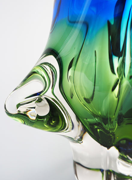 Bohemia Glass Vase - Blue and Green - Detail 1